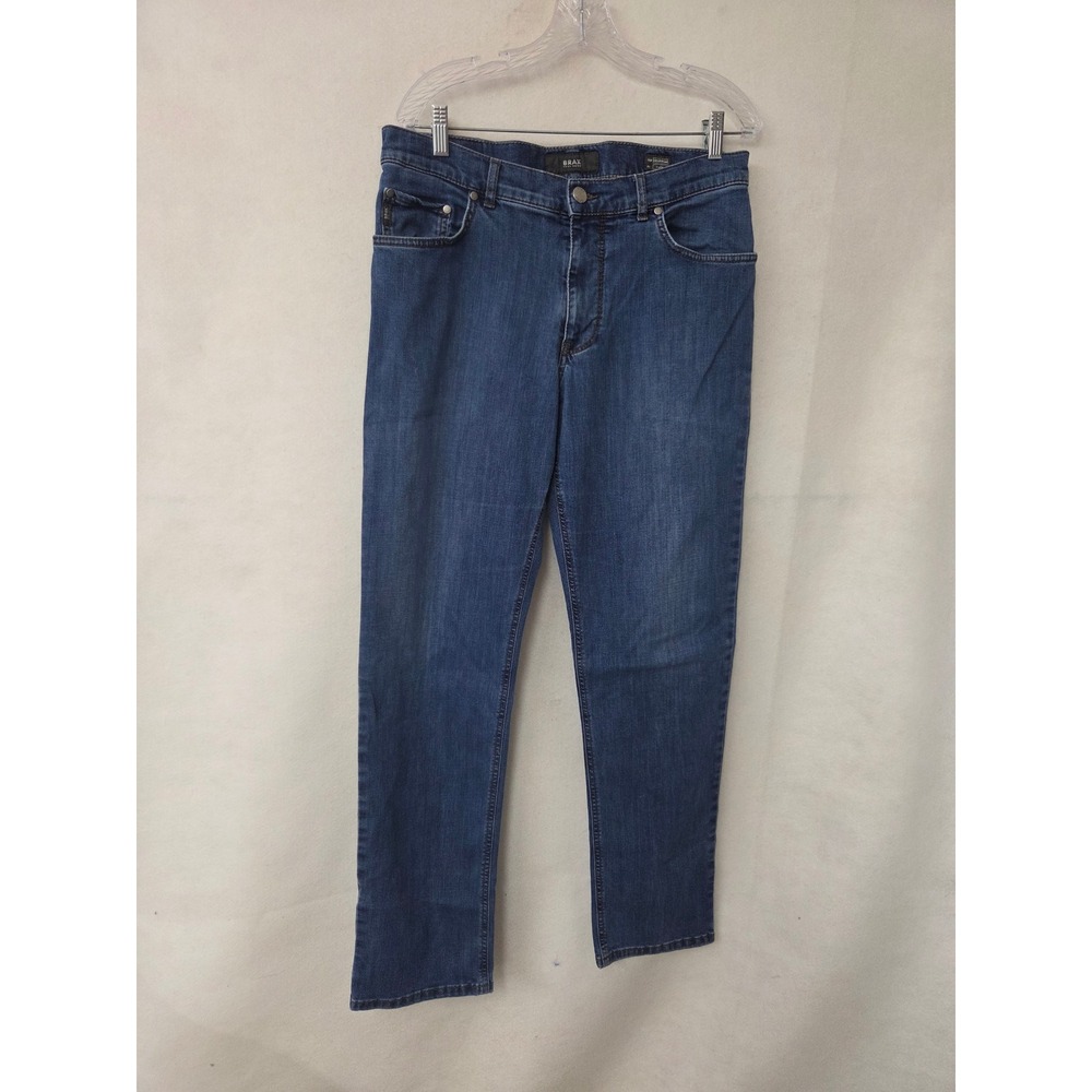 Brax Cooper Denim Jeans 36x34 Actual 34x32 Blue Regular Fit Straight Leg Stretch
